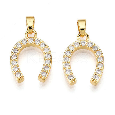 Brass Micro Pave Cubic Zirconia Pendants KK-N254-240G-1
