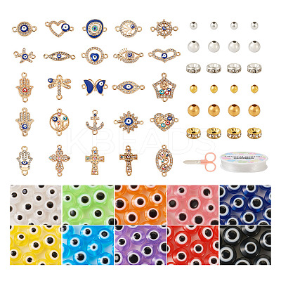 DIY Evil Eye Bracelet Making Kit DIY-TA0004-42-1
