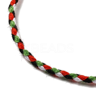 2MM Braided Round Polycotton Cord Necklace Making with Alloy Lobster Claws Clasps and Iron End Chains NJEW-Q031-01E-1