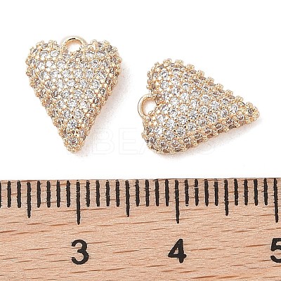 Brass Micro Pave Clear Cubic Zirconia Pendants KK-S388-01G-01-1