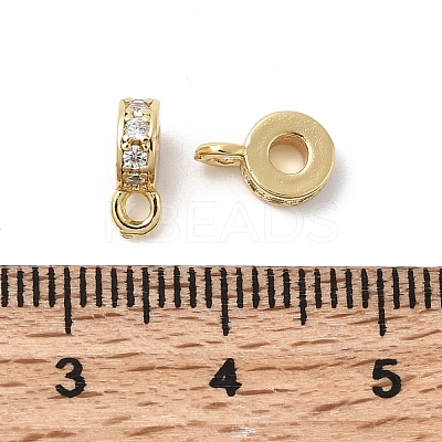 Brass Micro Pave Cubic Zirconia Tube Bails KK-Z137-06G-1