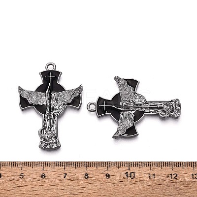 Alloy Black Enamel Pendants PALLOY-T094-09B-1