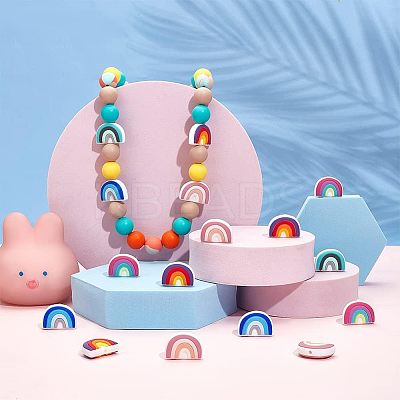 20Pcs 5 Colors Silicone Beads SIL-CA0001-09-1