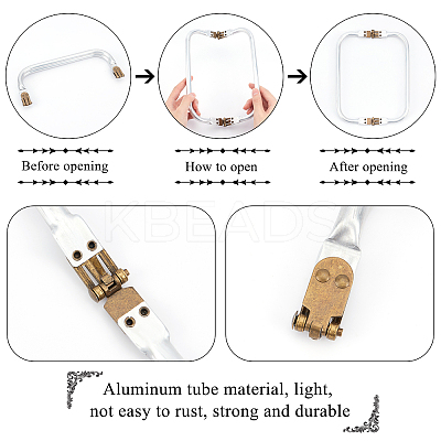 2Pcs Aluminum Purse Frame Handle FIND-PH0003-36-1