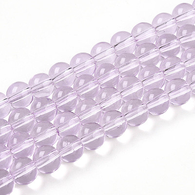 Baking Paint Transparent Glass Beads Strands DGLA-N006-8mm-05-1