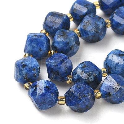 Dyed Natural Sesame Jasper/Kiwi Jasper Imitation Lapis Lazuli Beads Strands G-U023-A19-01-1