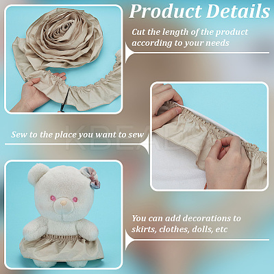 Cotton Pleated Lace Trim Ribbon OCOR-WH0097-25A-1