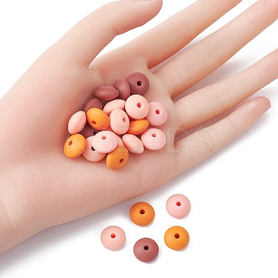 20Pcs 4 Colors Food Grade Eco-Friendly Silicone Focal Beads SIL-YW0001-12C-1