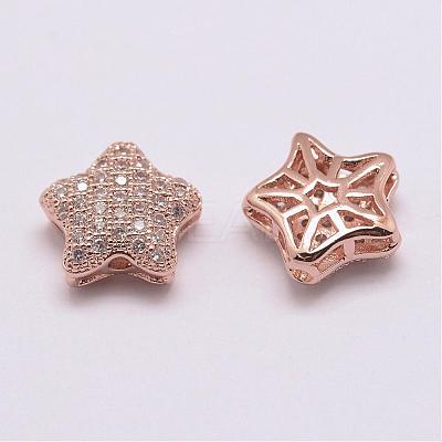 Brass Micro Pave Grade AAA Cubic Zirconia Beads ZIRC-G093-40-NR-1