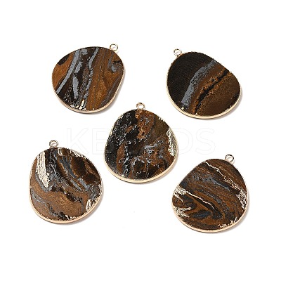 Natural Tiger Eye Pendants G-E526-09H-1