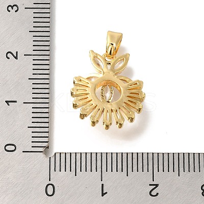 Brass Micro Pave Cubic Zirconia Pendants KK-B122-01B-G-1