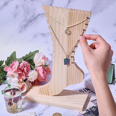 Wooden Anklets Display Stands ODIS-WH0025-224B-1