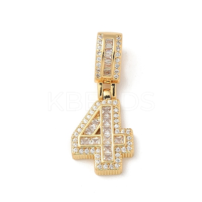 Brass Clear Cubic Zirconia European Dangle Charms LS-KK-R003-01G-04-1