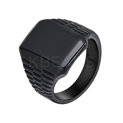 Rectangle 304 Stainless Steel Finger Rings for Men FS-WG80AFC-03-1