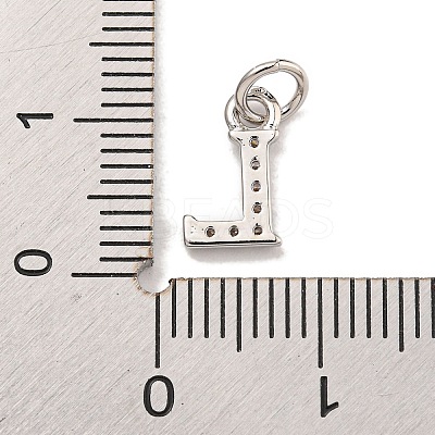 Initial Letter Brass with Cubic Zirconia Charms KK-Q814-26L-P-1