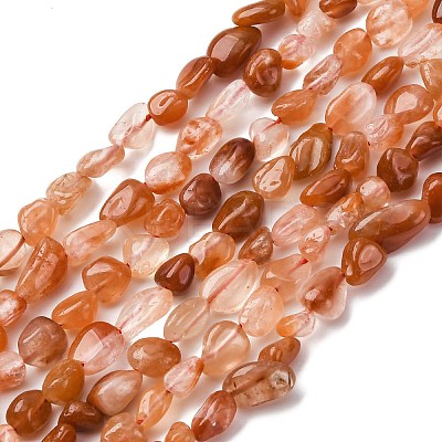 Natural Red Rabbit Fur Rutilated Quartz Beads Strands G-K395-A03-01-1