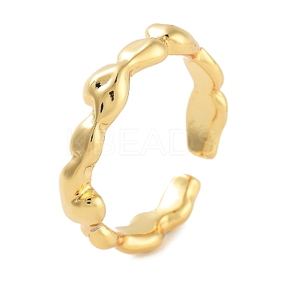 Rack Plating Brass Open Cuff Rings for Women RJEW-Z059-20G-1