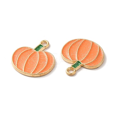 Light Gold Plated Alloy Enamel Pendants ENAM-L040-001LG-1