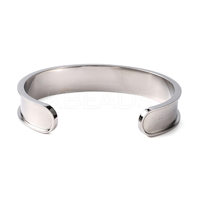 304 Stainless Steel Grooved Bangles DIY-WH0304-370P-1