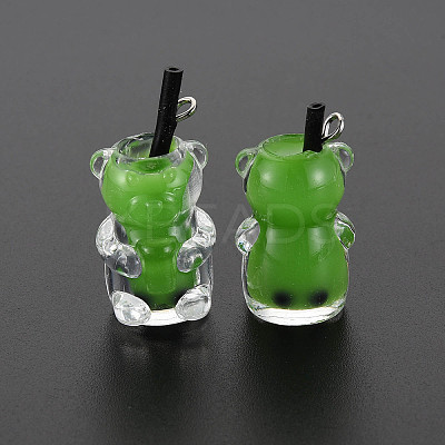 Imitation Bubble Tea Opaque Resin Pendants LS-RESI-T052-03C-1