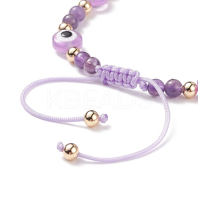 3Pcs 3 Style Resin Evil Eye Braided Bead Bracelets Set BJEW-JB08811-1