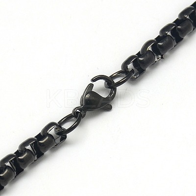 Trendy Men's 201 Stainless Steel Box Chain Necklaces NJEW-L043C-46B-1