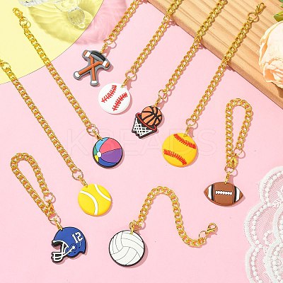 9Pcs 9 Styles Ball Game PVC Plastic Cup Charms HJEW-CJ0001-18-1