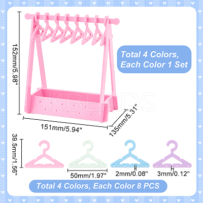 4 Sets 4 Colors Opaque Acrylic Earring Display Stands EDIS-PH0001-44-1