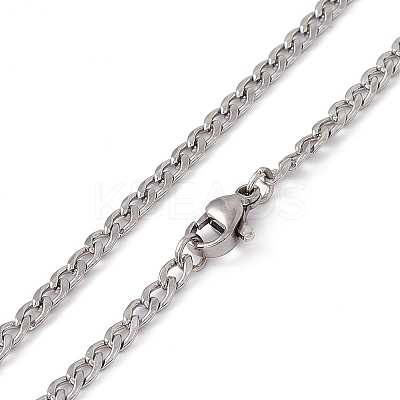 Non-Tarnish 201 Stainless Steel Curb Chain Necklace for Women Men NJEW-P268-A38-1X5-1
