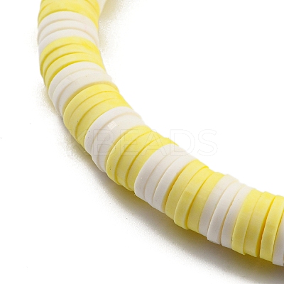 Polymer Clay Heishi Surfer Stretch Bracelet with 304 Stainless Steel Beaded BJEW-SW00113-06-1