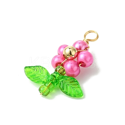 10Pcs 10 Colors Pearlized Glass Pearl Pendants PALLOY-JF03388-1