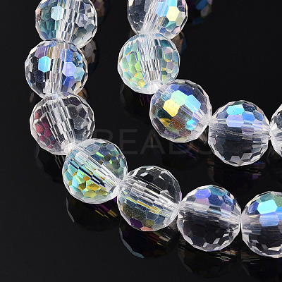 Transparent Electroplate Glass Beads Strands EGLA-TAC0006-05D-1