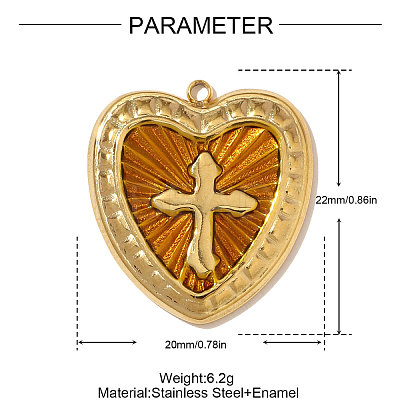 304 Stainless Steel Enamel Pendants STAS-OY006-58G-1