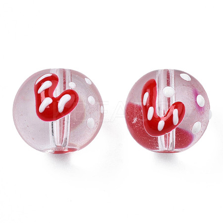 Transparent Glass Enamel Beads GLAA-N049-026-1