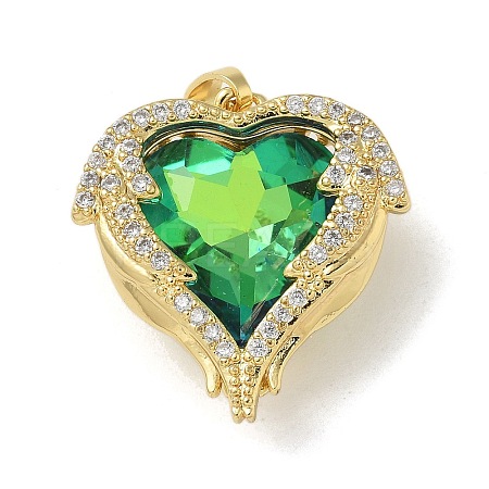 Brass Micro Pave Cubic Zirconia Pendants KK-U046-11G-01-1