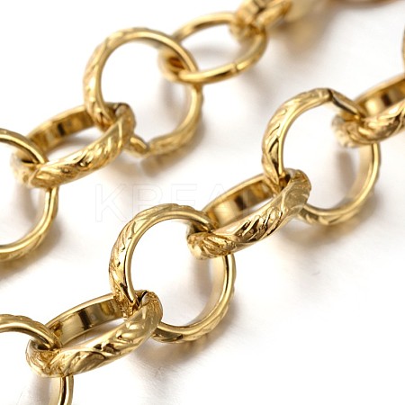 304 Stainless Steel Rolo Chains Necklaces NJEW-O051-02G-1