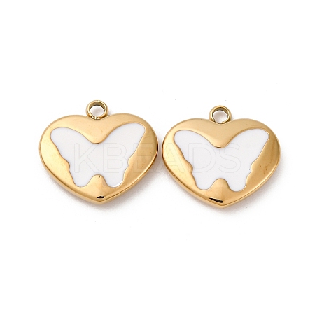 304 Stainless Steel Enamel Charms STAS-L022-008G-B-1