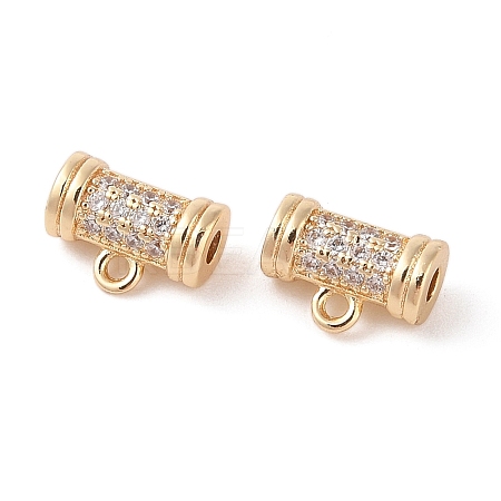 Brass Pave Clear Cubic Zirconia Beads KK-N256-08G-E-1