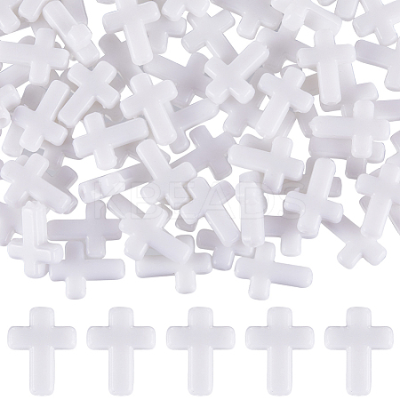 300Pcs Opaque Acrylic Beads MACR-SC0001-16B-1