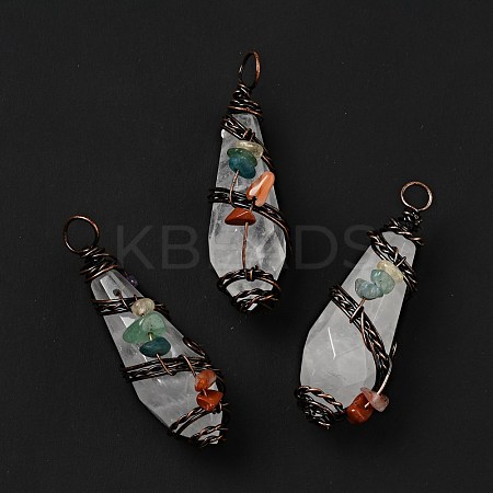 Natural Quartz Crystal Pointed Big Pendants G-G860-03R-07-1