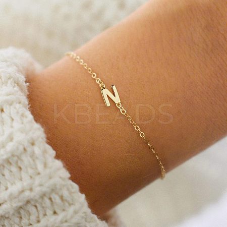 Simple Style Alloy Letter Link Bracelets WG5F19A-12-1