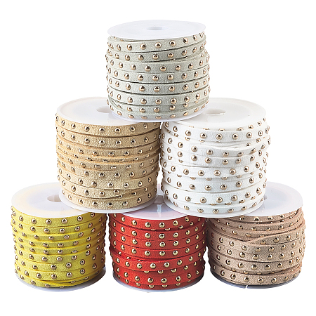 CALFOVERA 6 Rolls 6 Colors Faux Suede Cord LW-CL0001-02C-1