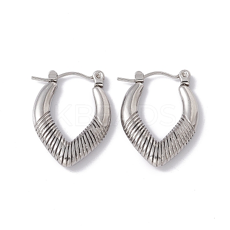 304 Stainless Steel Teardrop Hoop Earrings for Women EJEW-E199-13P-1