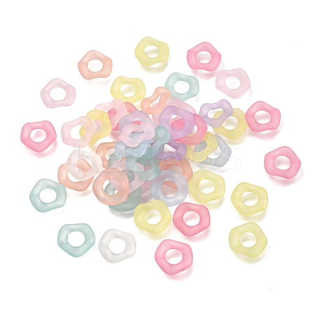 Frosted Transparent Acrylic European Beads AC-CBA9284-04-1