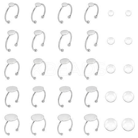 DIY Blank Adjustable 304 Stainless Steel Finger Rings Making Kits DIY-AN0001-22-1