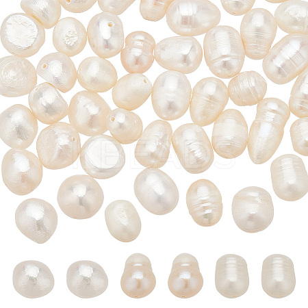 45Pcs 3 Style Natural Cultured Freshwater Pearl Beads PEAR-WR0001-07-1