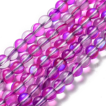 Synthetic Moonstone Beads Strands G-P528-J01-06-1