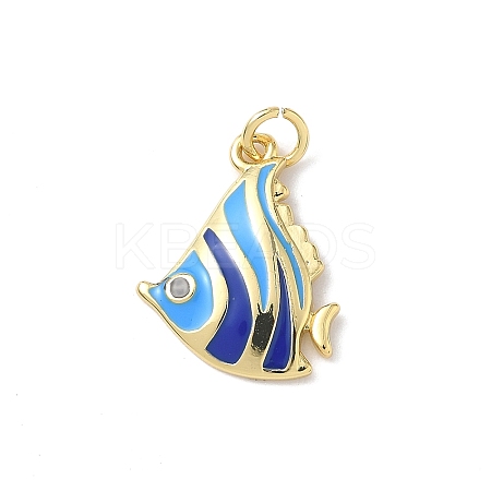 Sea Animals Brass Enamel Pendants KK-B155-02A-01G-1