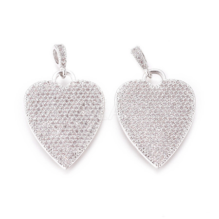 Brass Micro Pave Cubic Zirconia Pendants KK-D159-24P-1