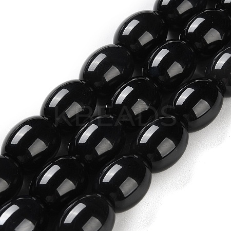 Natural Black Onyx Agate Beads Strands G-NH0019-C05-12-1